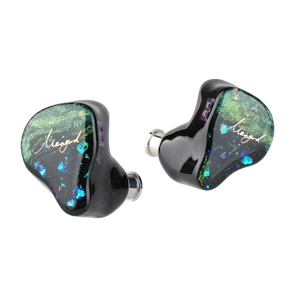 Imagem -02 - Fone de Ouvido Intra-auricular Xenns-mic com Cabo Prateado Parte Superior de Platina Iem Híbrido Swappable 078 mm 2pin 6n Occ 8ba 1dd 078 mm