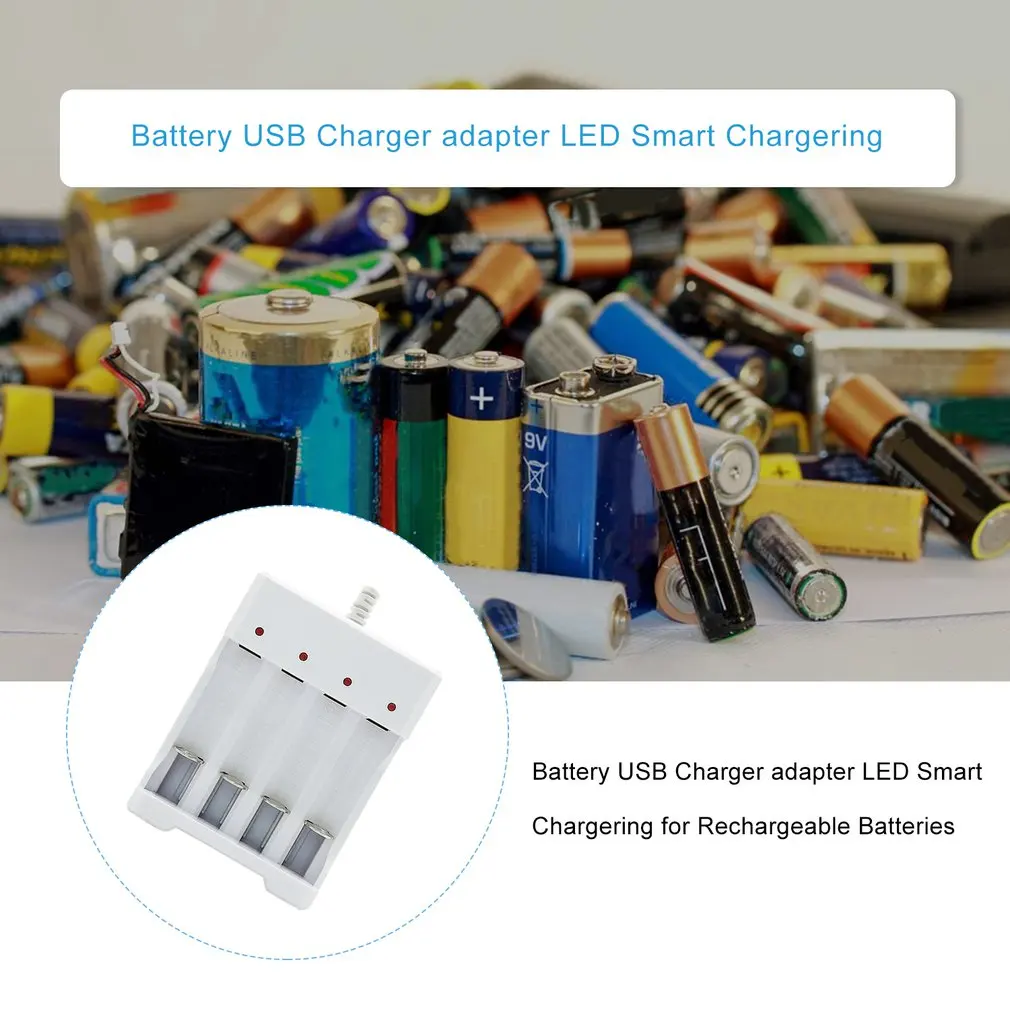 Hot New AAA And AA Rechargeable Battery Station High Quality USB Slots Battery Charger Fast Charging Short Circuit Protection