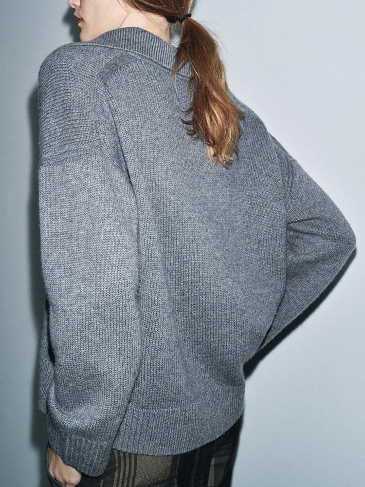 Faionable décontracté tricoté irt Sle femmes nouvel hiver 2025 Premium Quali Long Sve v-ne coupe ample couleur