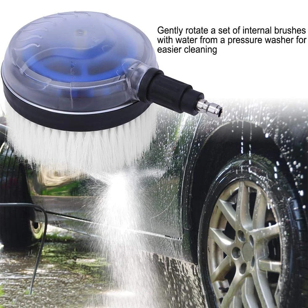 

Круглая щетка для очистки воды, вращающаяся щетка для мытья G1/4, быстроразъемный пистолет для мойки высокого давления, инструмент для очистки колес автомобиля