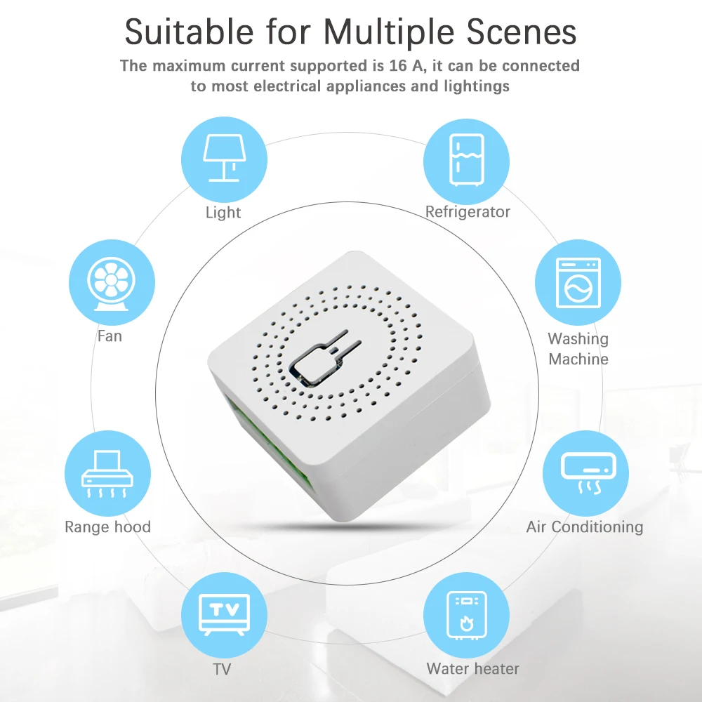 16A eWelink Mini WiFi Smart Switch AC 100-240V Circuit Breaker Smart Home Automation Module Timer DIY Alexa Google Home Alice