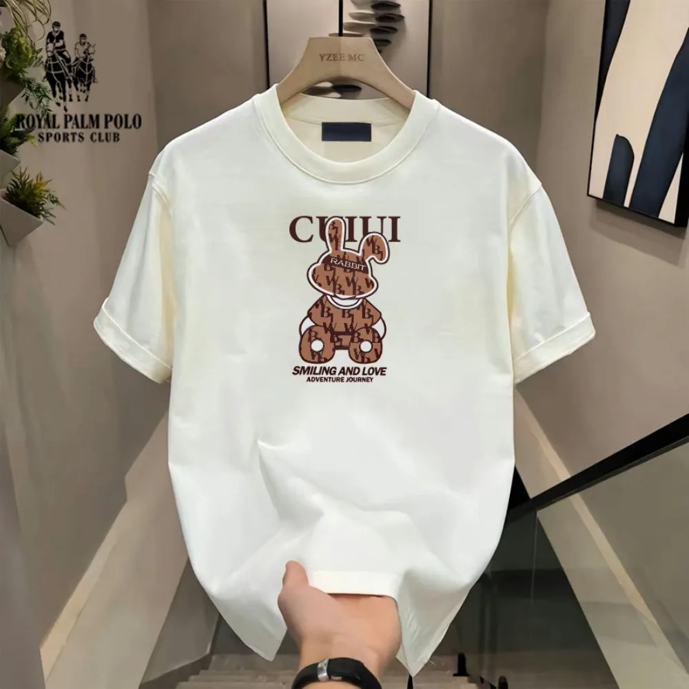 

2025 The Latest Brand Specializing in Summer Cotton Loose T-shirt Trend Brand All-matching Letter-printed Casual Short Sleeves