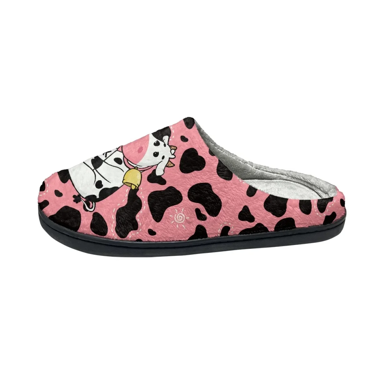 Cute Cow Pattern Women's Home Slippers Casual Indoor Couple Cotton Slipper Zapatos Autumn Winter Warm Comfy Footwear Drop Ship