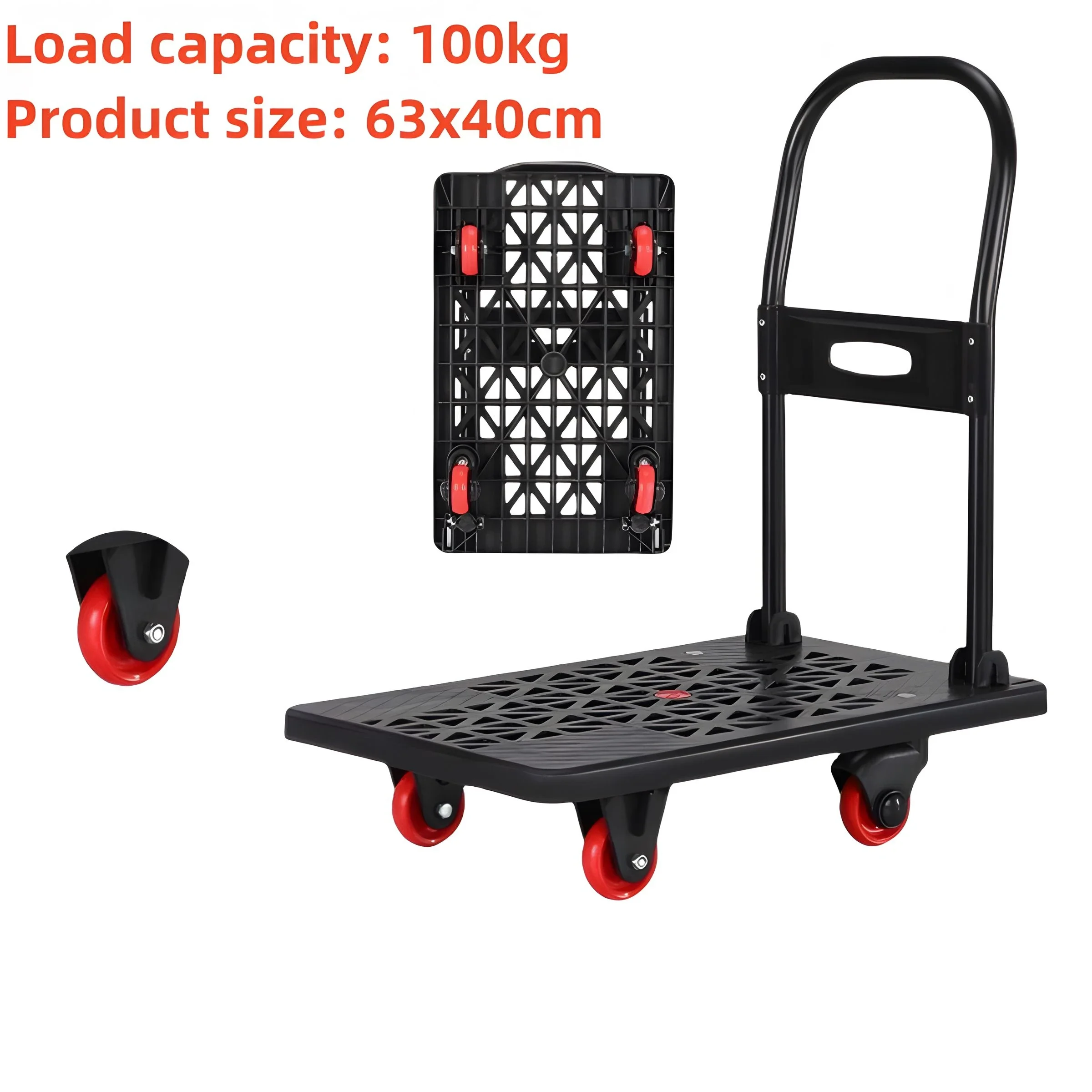 Handling Cart Trolleys Universal Wheel Multifunctional Handcart Logistics Wholesale Folding Flatbed Truck Material Handling