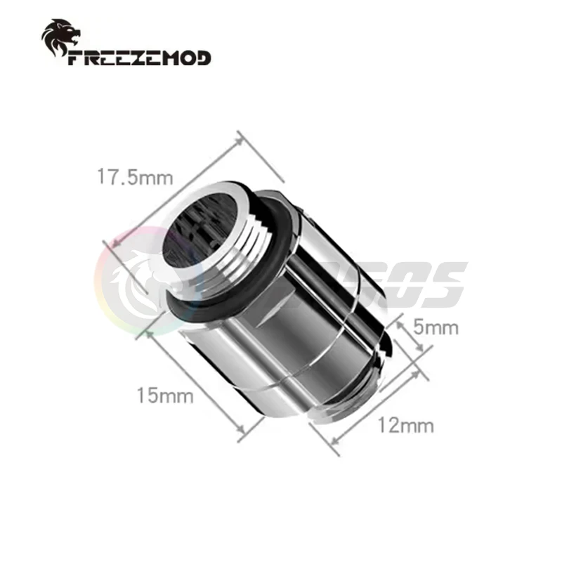 FREEZEMOD Water Cooling Fitting Docking M-M,  360D Rotatable Elbow G1/4'', Black/White/Gun/Silver 4 Colors GXZDS-E3