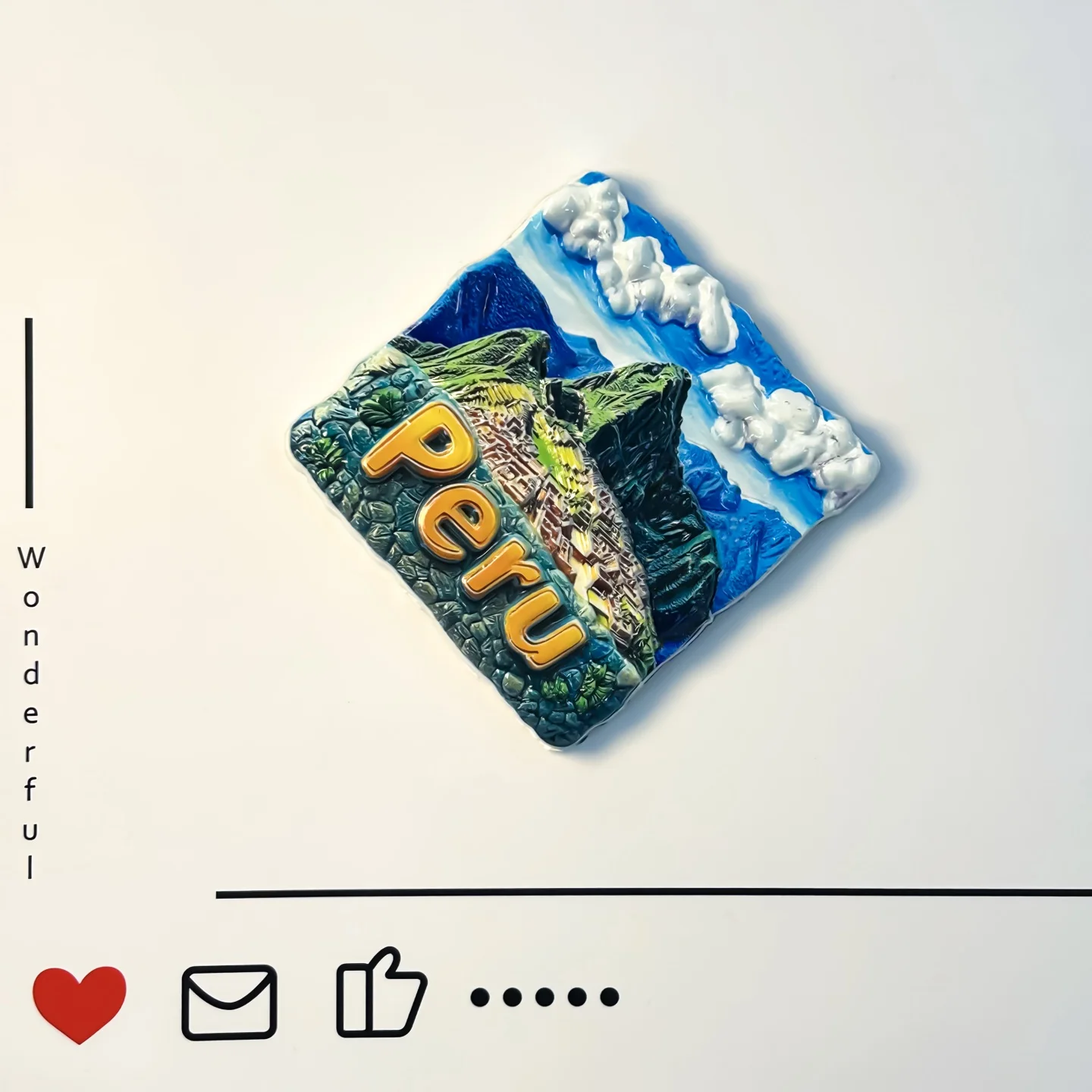 Peru, famous tourist attractions, Machu Picchu mountains, scenic tourism souvenirs, magnetic refrigerator stickers