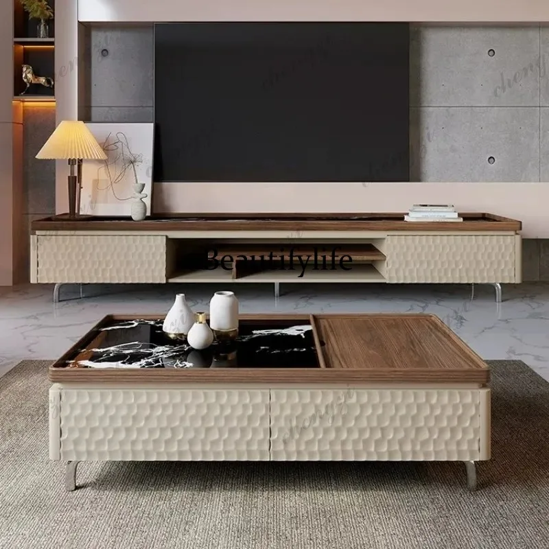 

Nordic Storage Tv Cabinet Dark Brown Classic 200Cm Designer Living Room Tv Stands Modern Wooden Mueble Televisor Furniture Home