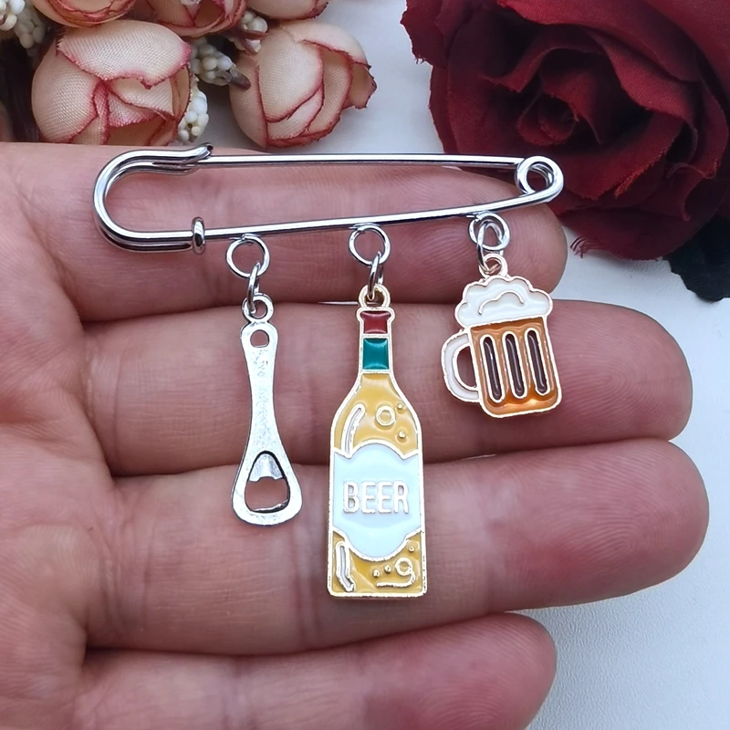 

Enamel brooch beer brooch beer cup red wine brooch bar souvenir women and men's accessories jewelry