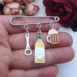 Enamel brooch beer brooch beer cup red wine brooch bar souvenir women and men's accessories jewelry