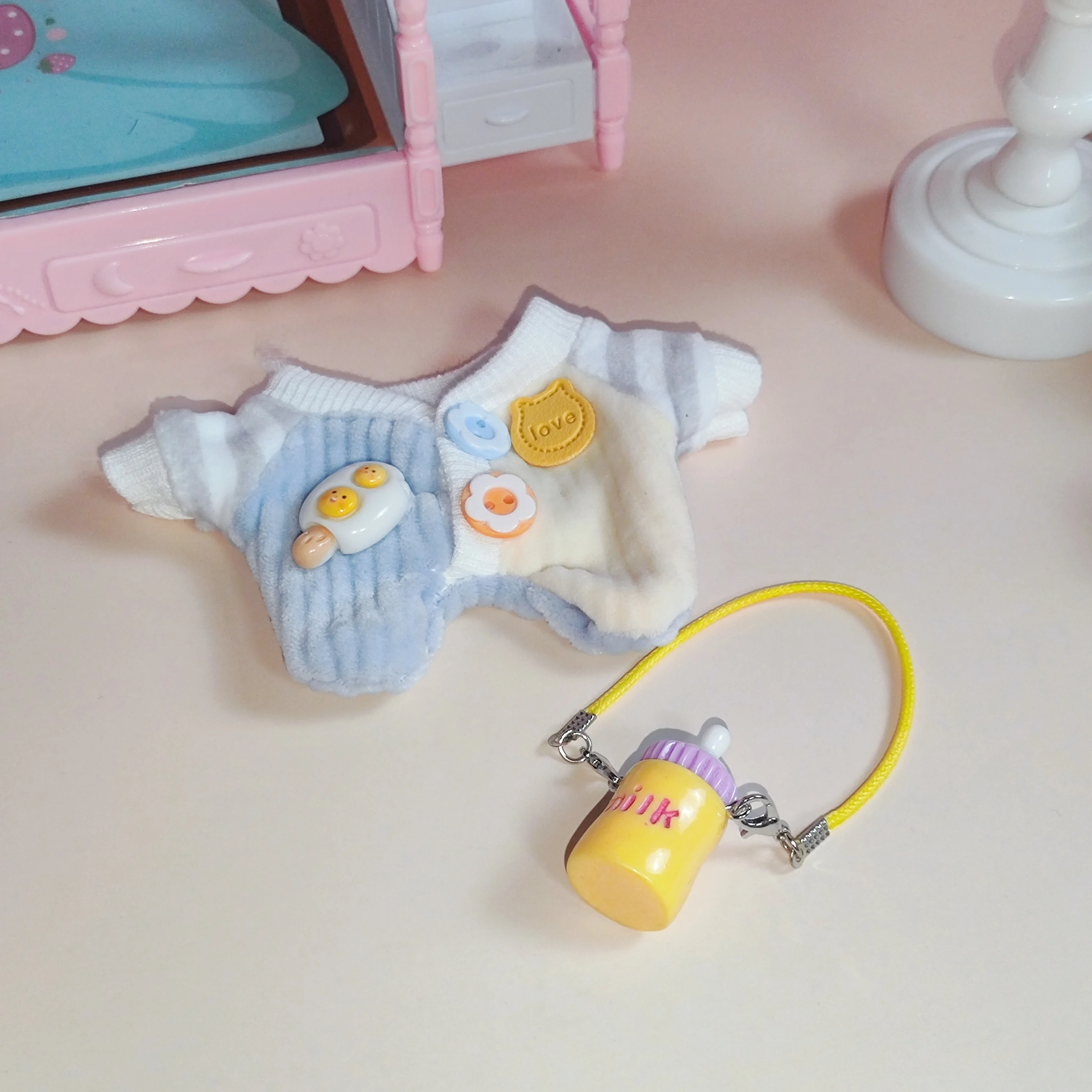 17cm Labubu Clothing Cute Mini Plush Doll Accessories Hooded Sweatshirt Poncho For Labubu Dolls  Gift