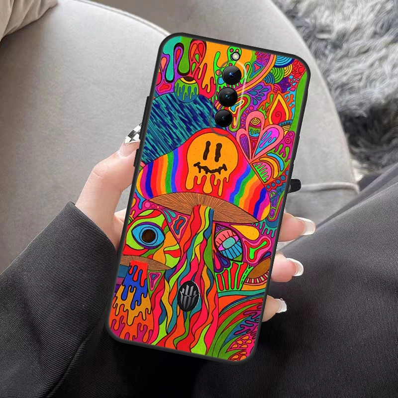 Bunte Psychedelic Trippy Kunst Für ZTE Nubia Rot Magie 8 Pro Plus Fall Für RedMagic 7 6 Pro 6S 7S 6R 5G 5S Coque Fundas
