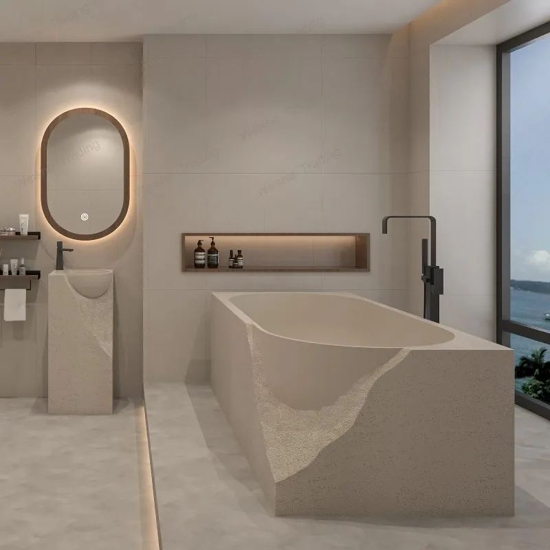 Freestanding Notched Corner Bathtub 1760X860X600mm Antibacterial Ergonomic Eco Friendly Insulation For Bathroom Hotel
