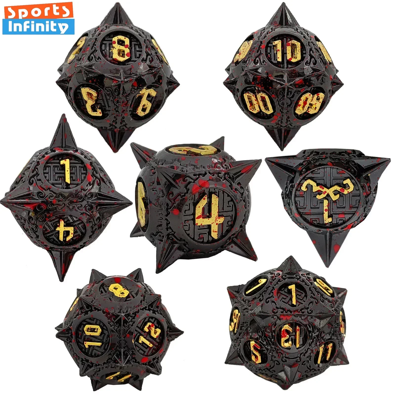 

7pcs/set Polyhedral Metal Dice Set Dnd COC RPG Running Team Table Board Game Dnd Dice Set Number Dice Kit for Entertainment