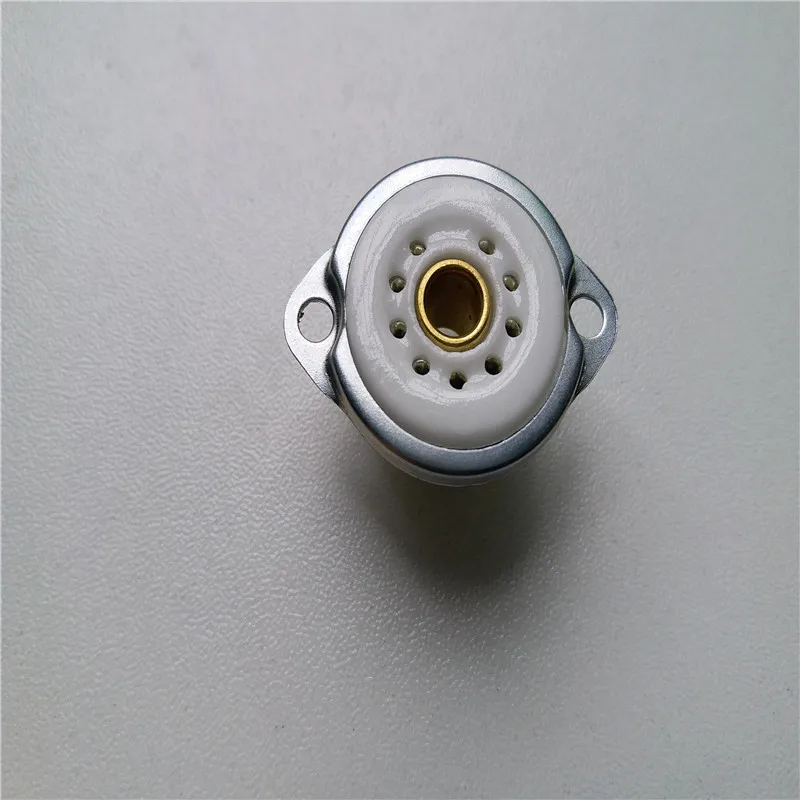 Ceramic tube socket 9 pin Small Tube Socket GZC9-F6 Electrical Plug Chassis Mount EL84 12AX7 12AU7 6922 ECC83 6N4 Amplifier DIY