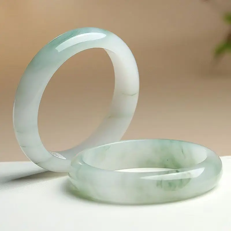 سوار Cui Xue Cui العائمة زهرة اليشم سوار أنثى سوار الموضة أصيلة سوار من اليشم حزمة شهادة