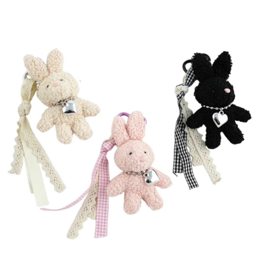 

Bunny Bag Pendant Cuddly Cute Plush Rabbit Charm Key Ring Hanging Decoration Fluffy Fashion Rabbit Key Ring For Gift For Girls