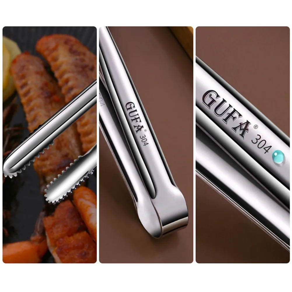 Food Tongs Stainless Steel Barbecue Clips Meat Salad Steak Food Serving Tongs Tweezers Long BBQ Cooking Tongs Kitchen Utensils