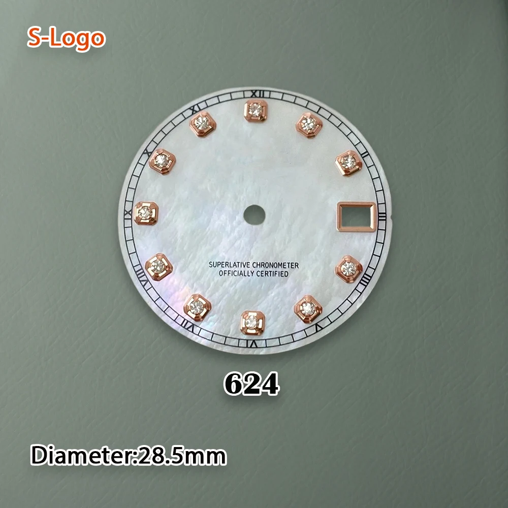 S شعار 28.5 مللي متر NH35 الطلب الماس الأم اللؤلؤ الهاتفي صالح NH36 حركة لا مضيئة ساعة تعديل اكسسوارات أدوات إصلاح