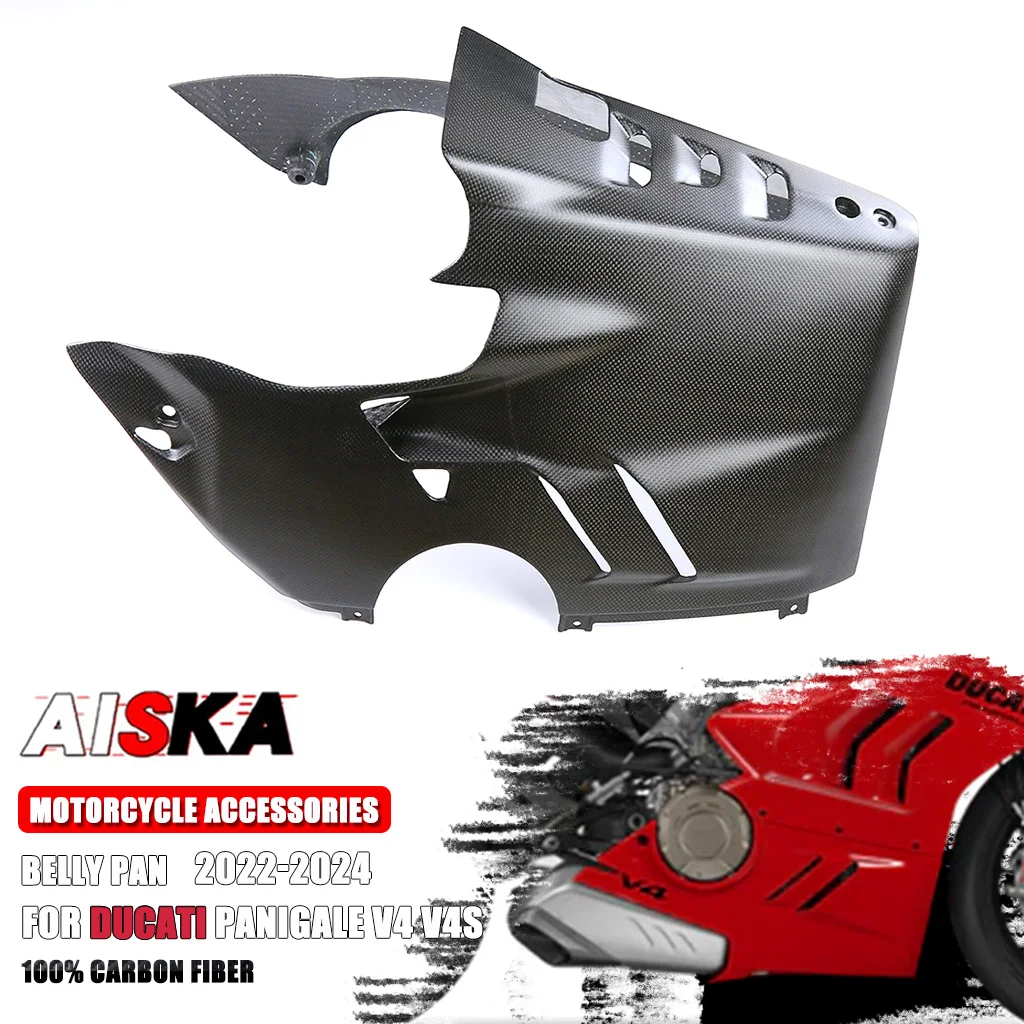 

100% настоящее углеродное волокно, комплект защиты нижнего обтекателя мотоцикла для Ducati Panigale V4 V4S V4R 2022 2023 2024