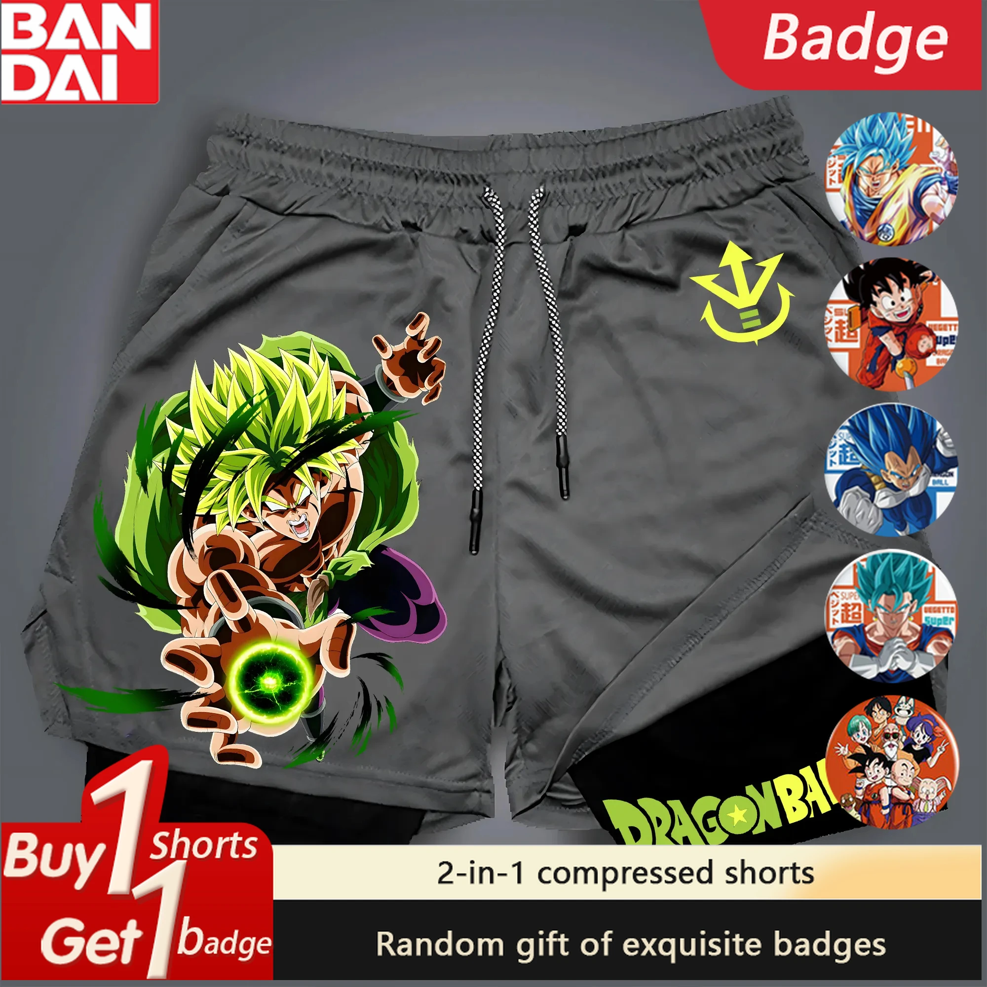 

Dragon Ball Anime Y2k Shorts Gym Man Summer 2025 Quick-drying Pants Double-layer 2-1 Compression Basketball Shorts Sweatpants