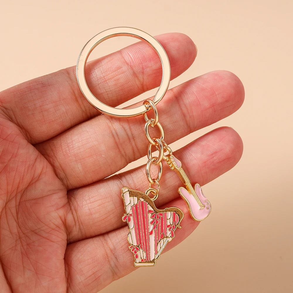 Neuer Musikinstrument-Schlüsselanhänger Violine Schlüsselring Anhänger für Frauen Mädchen Handtaschen-Deko DIY Handgemachter Schlüsselanhänger Geschenke – Detail 20
