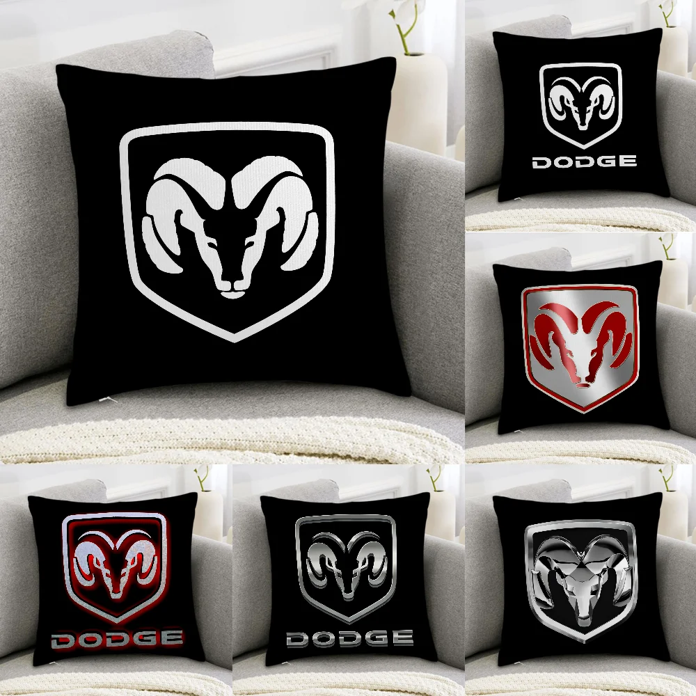 

D-Dodges Car Logo Pillow Case Sofa Decorative Home Double-sided Print Plush Square Throw Pillow Covers Cushion Decor Cover