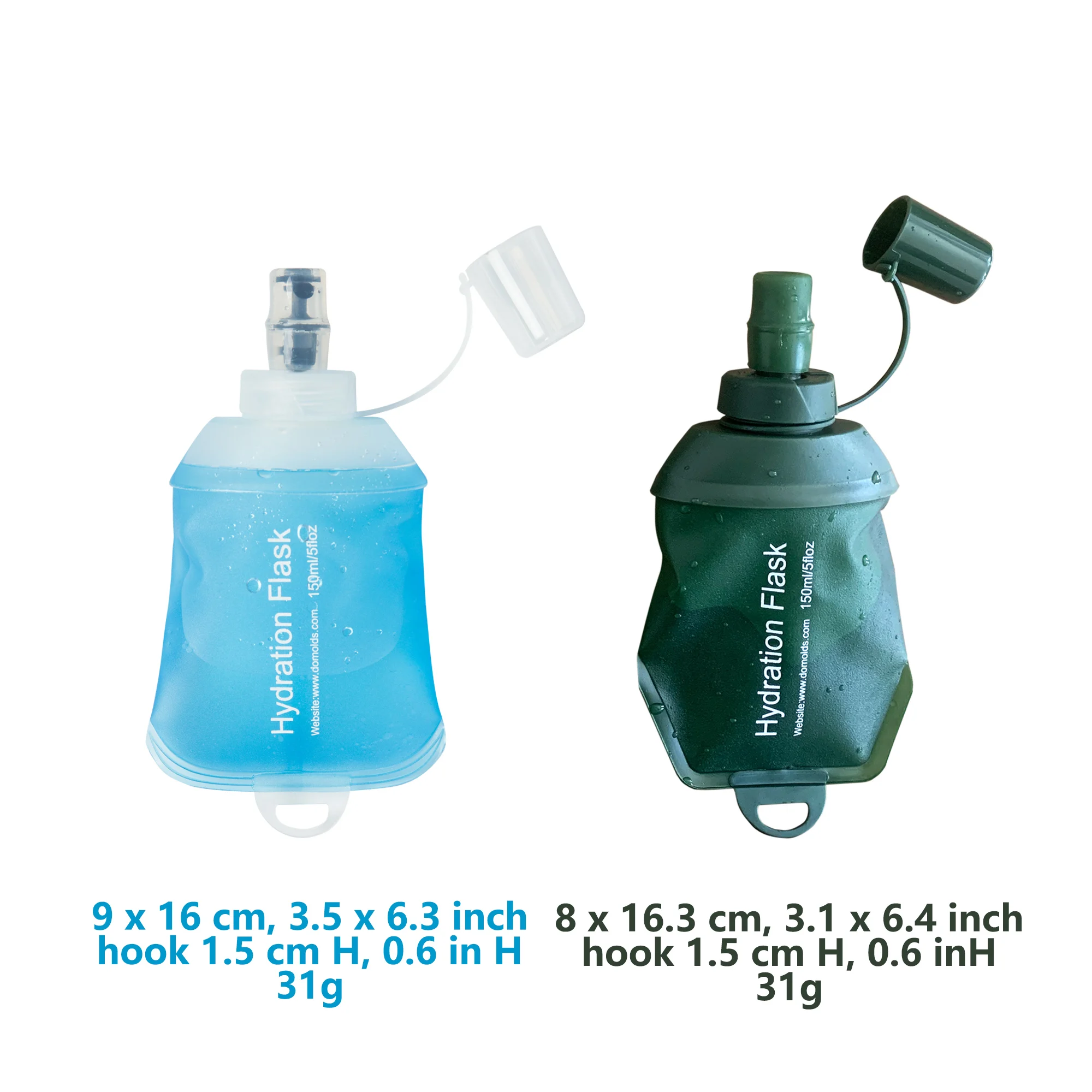 Botella de agua plegable de 150ML, termo suave plegable de TPU para ciclismo, correr, acampar y viajar