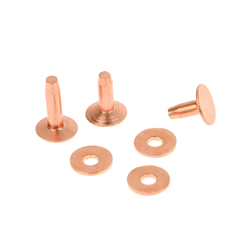 10sets Copper Brass Rivet For Leather With Burrs Washers For DIY