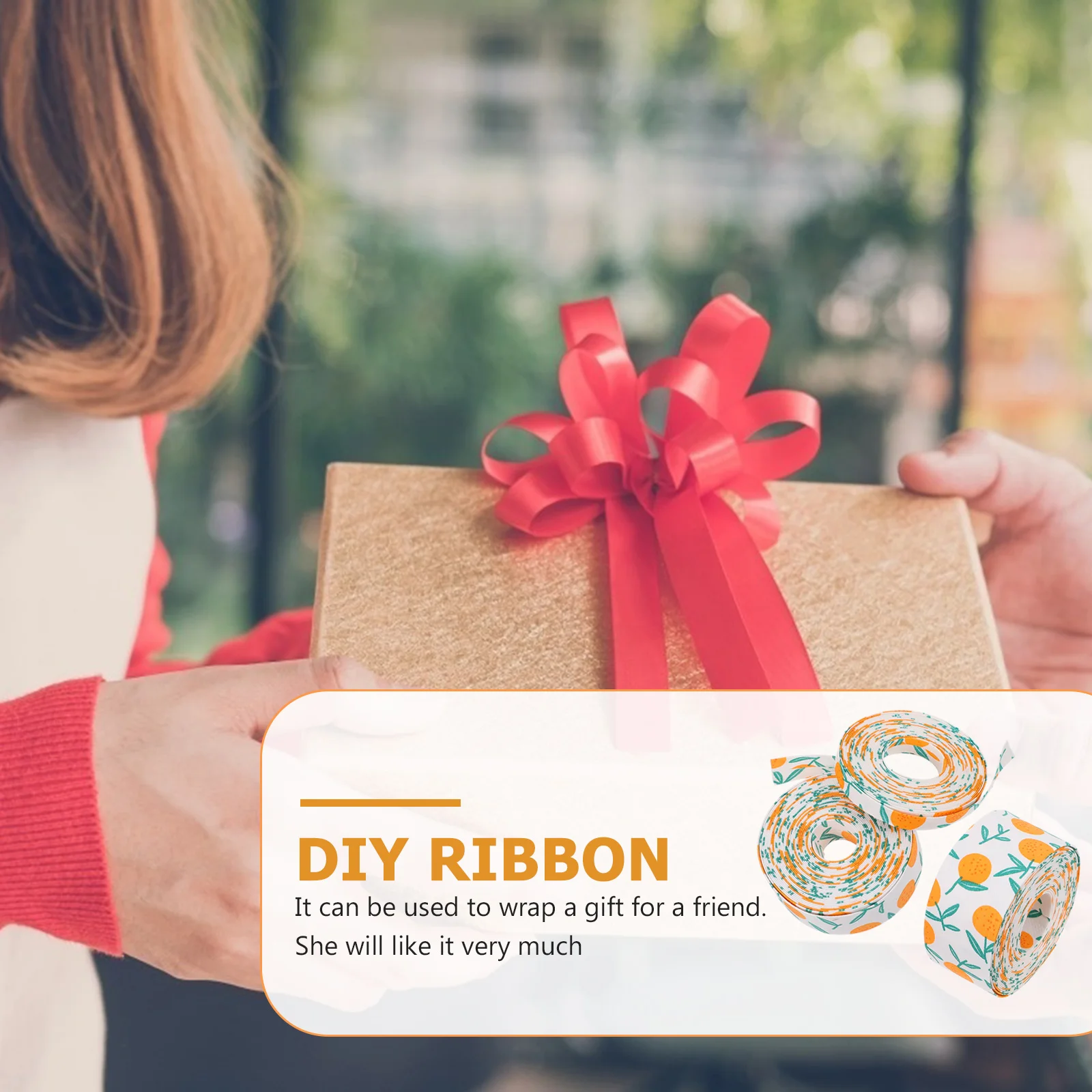 

3 Rolls 5M Fruit Pattern Ribbon Diy Crafts Hair Accessories Wrinkle Resistant Skin-Friendly Party Wedding Christmas Birthday