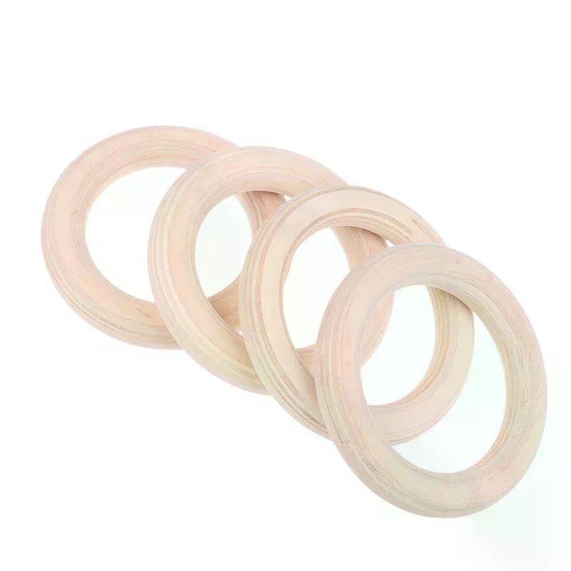 2Pcs Wooden Ring Portable Crossfit Gymnastics Rings Gym Shoulder Strength Home Fitness Training Physical Exercise Ring