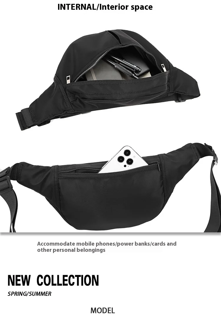 Men's Crossbody Bag, Nylon Waterproof Lightweight Chest/Shoulder Bag, Convenient Commuter Casual Waist Pack
