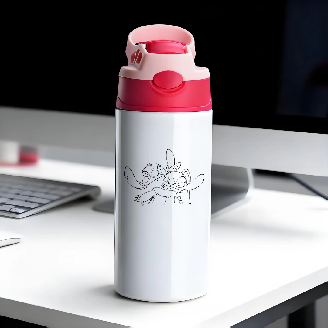 

Disney Skull Head Cigar Trend Font 304 Stainless Steel Cartoon Straw Cup Children's Water Bottle New Year Gift
