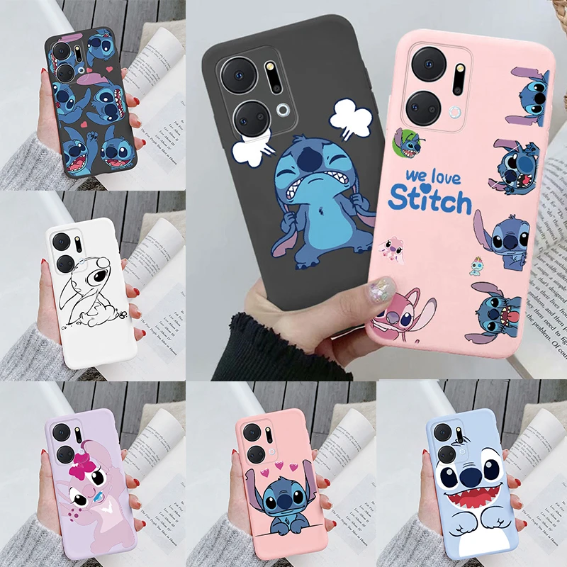 Stitch Angel Lilo For Honor X7A Phone Case Anime Cartoon Silicone Soft Love Cute Couple Fundas For HonorX7A X7 A 6.75 inch Coque