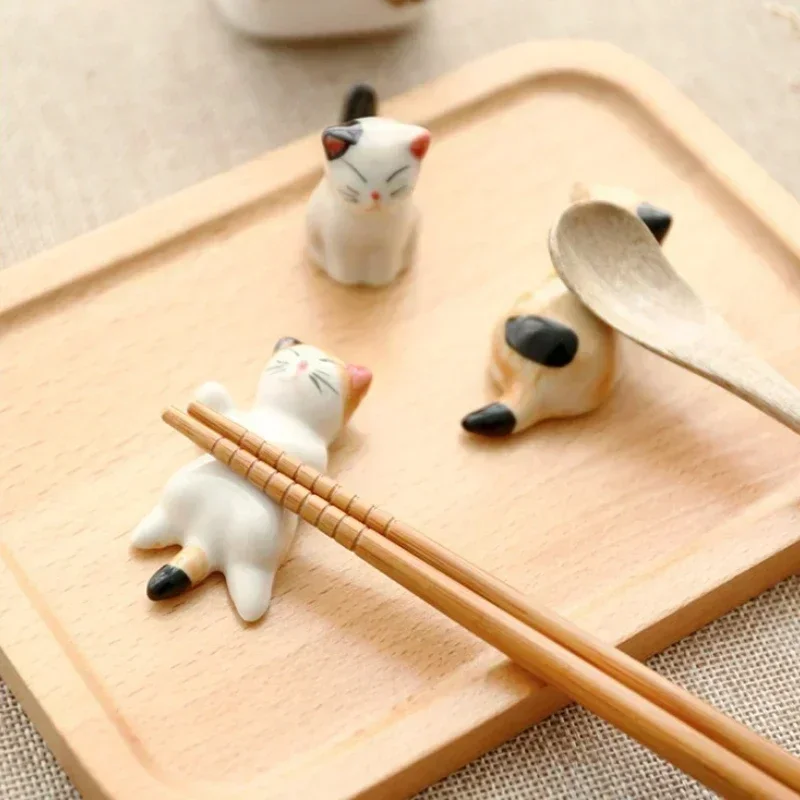 5/6pcs/Set Chopsticks Pillow Chopstick Rest Home Decoration Cat Chopsticks Forks Holder Chopsticks Holder Spoon Holder