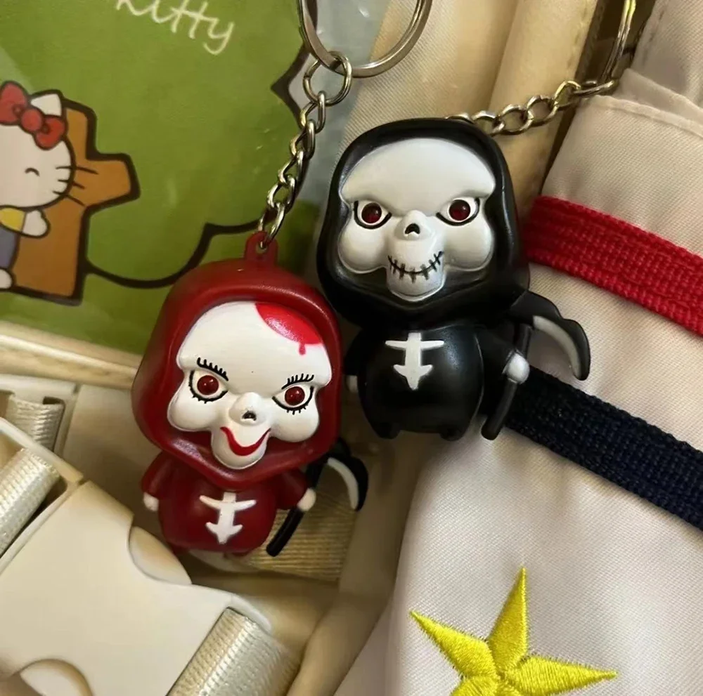 

New Keychain Creative Witch Glowing and Sounding Horror Ghost Keychain Decorative Ornament Halloween Gift for Couple Backpack