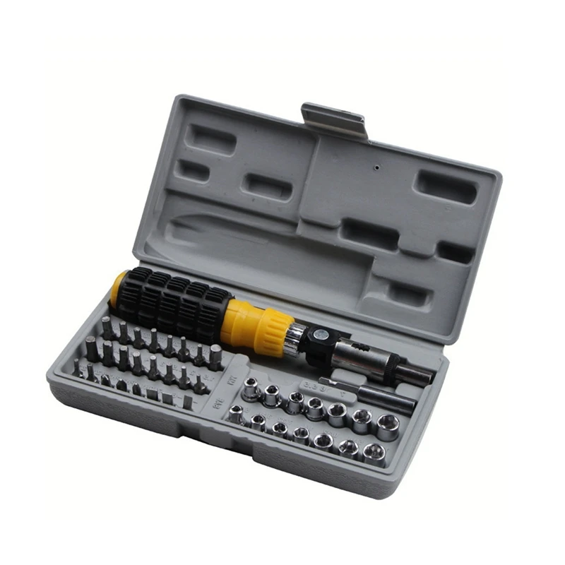 41 In 1 Portable Plastic Handle Combination Set Screwdriver Ratchet Wrench Set Car Repair Tool