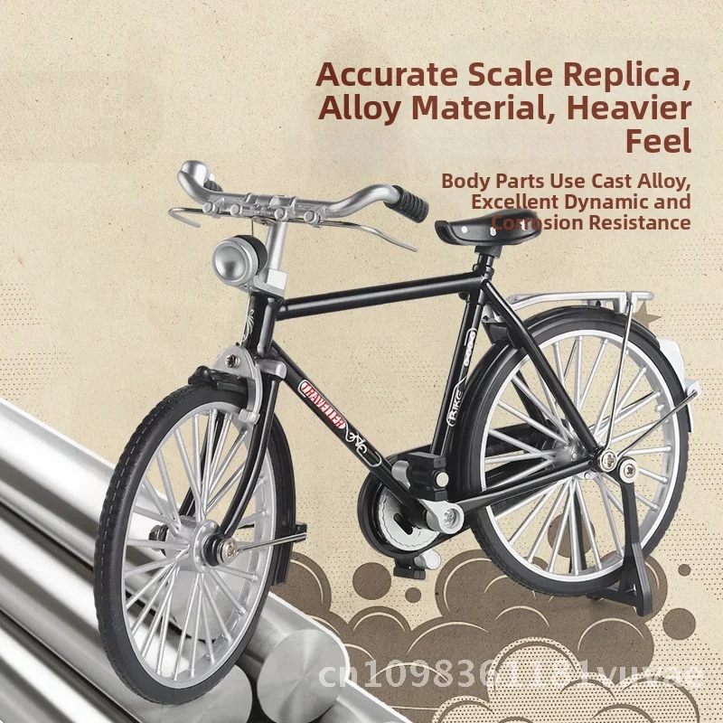 

Ретро-стиль, 28-полюсная имитация сплава, старомодная модель велосипеда, коллекционное украшение, классический черный/зеленый цвет с сумкой и насосом