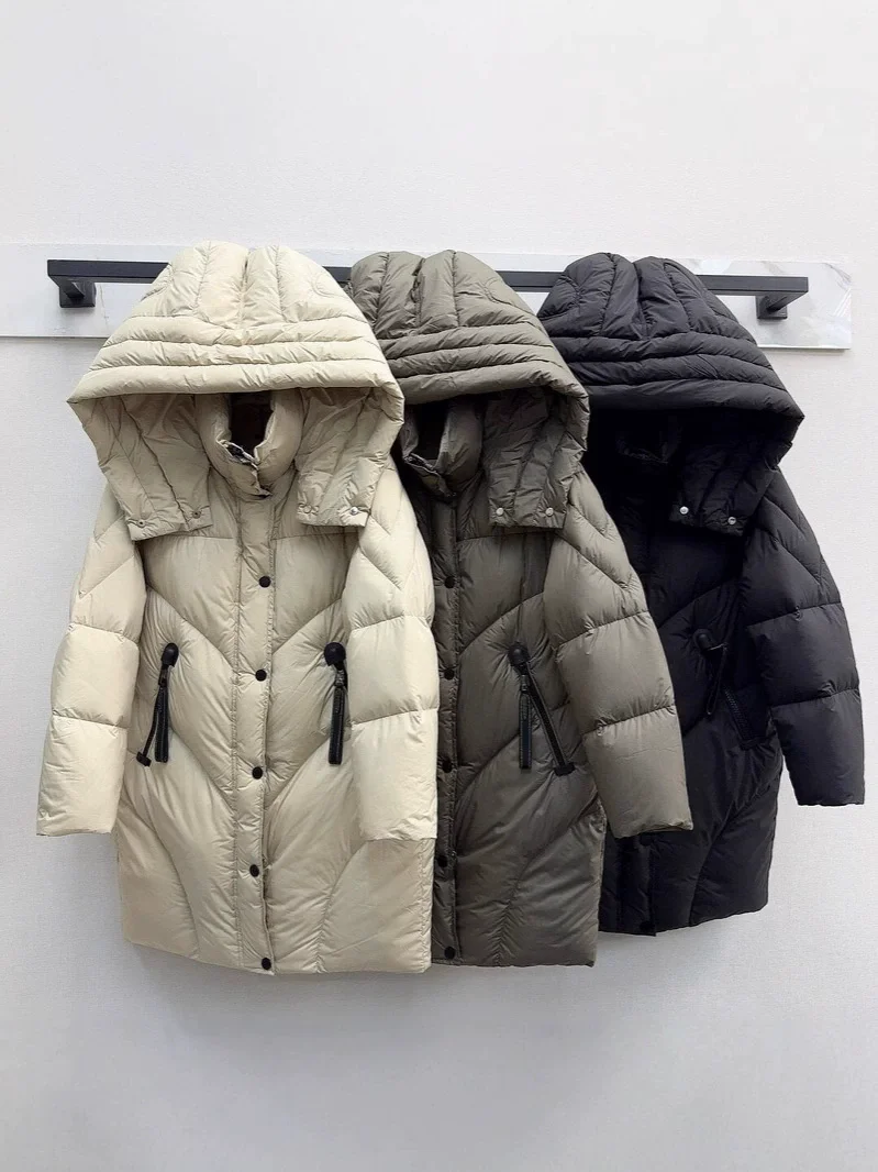 

High Quality 90 White Goose Down Loose Down Jacket For Women