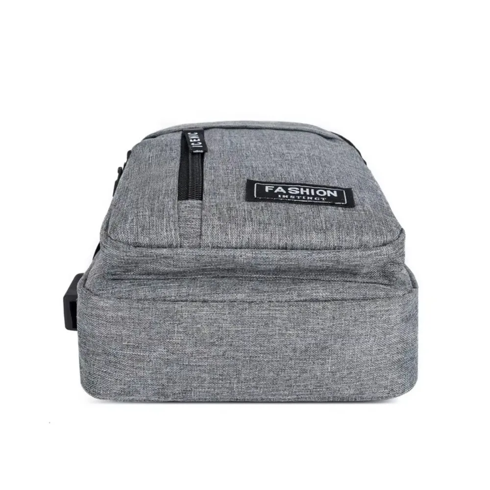 Waterproof Men's Chest Bag Durable Nylon Multi-pocket Waterproof Messenger Bag Earphone Hole Design Adjustable Shoulder Strap