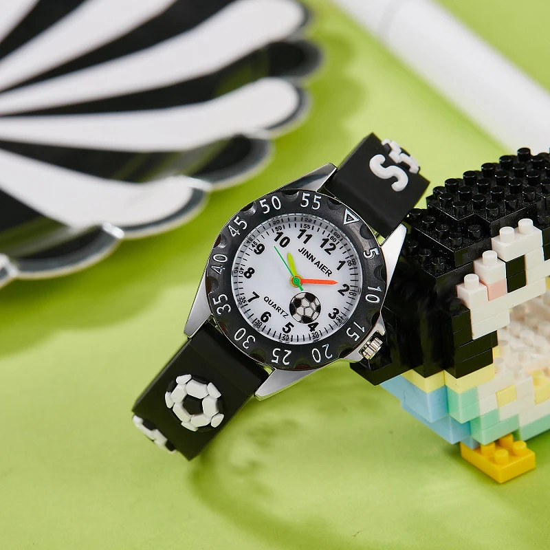 New Trendy 3D Soccer Kids Watches Silicone Band Durable Safe for Ages 3+ children Football peripheral Gift for Active Boys Girls