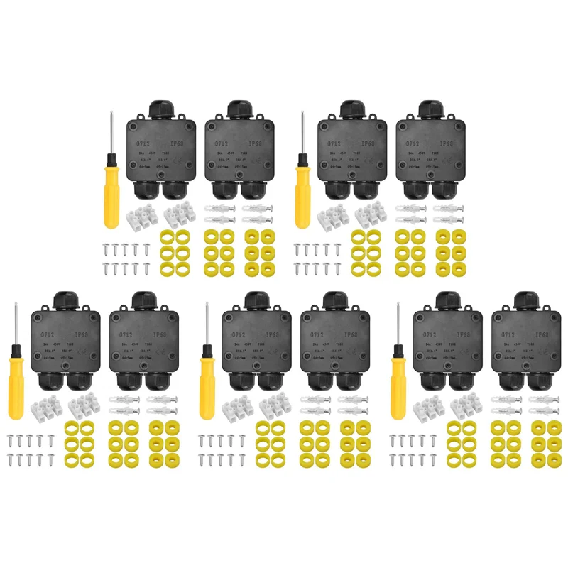 

AT29-5X Водонепроницаемая распределительная коробка IP68 Электрическая распределительная коробка для наружного сальника с 3-мя кабельными разъемами для кабеля диаметром 4-15 мм