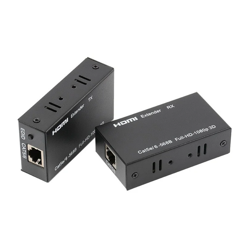 60M HDMI Extender 1080P HDMI to RJ45 HDMI-Compatible Network Extender by CAT5e CAT6 LAN Extensor for PS4 TV Box PC Laptop