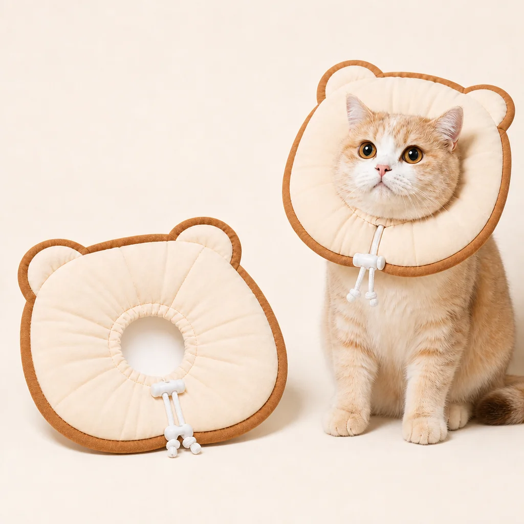 Cartoon Bear Ring Cat Neuter Collar Anti-licking and Biting Waterproof Pet Headgear Scarf