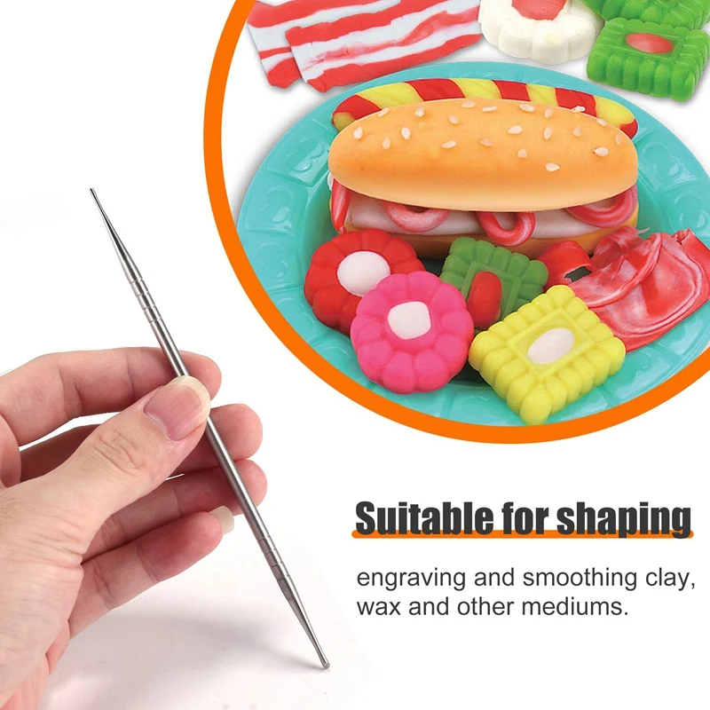 10Pcs Stainless Steel Clay Sculpture Engrave Tools for Modeling Carving Crafts Ceramic Sculpting Tools-A50M