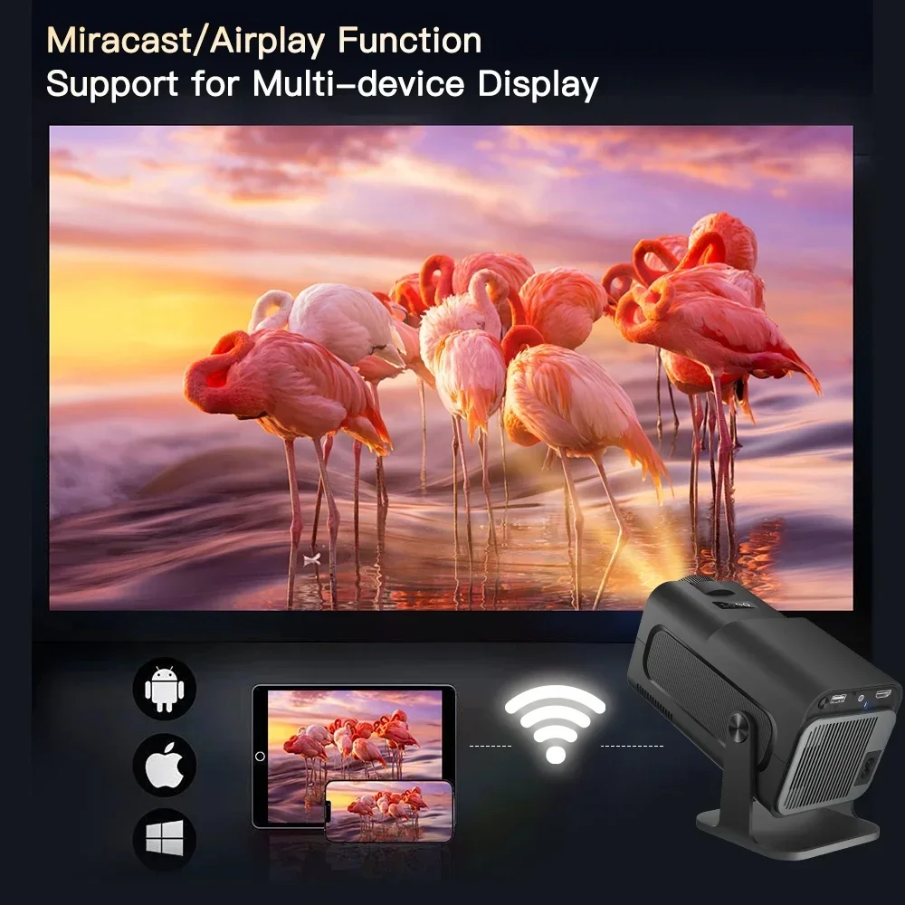 HY320 HD Projector Android 11 Dual WiFi6 BT5.0 400ANSI 1080P180 rotation Immersive Cinema Outdoor Home Mini Projection