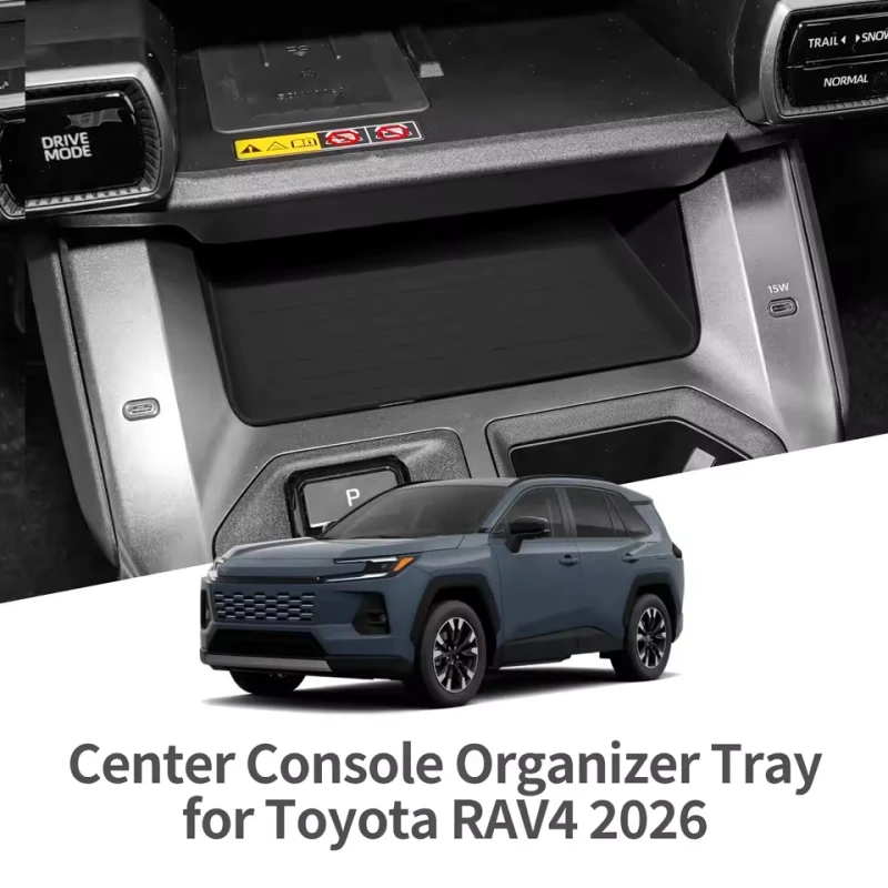 For Toyota RAV4 2026 Car Center Storage Box Pad Mobile Wireless Charging Center Anti‑Slip Silicone Mat Car Interior Accessorie