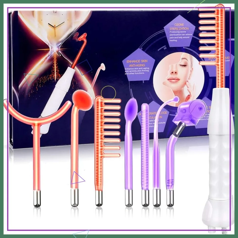 High Frequency Wand Machine Portable Handheld with 7 Tubes Multi-Colored