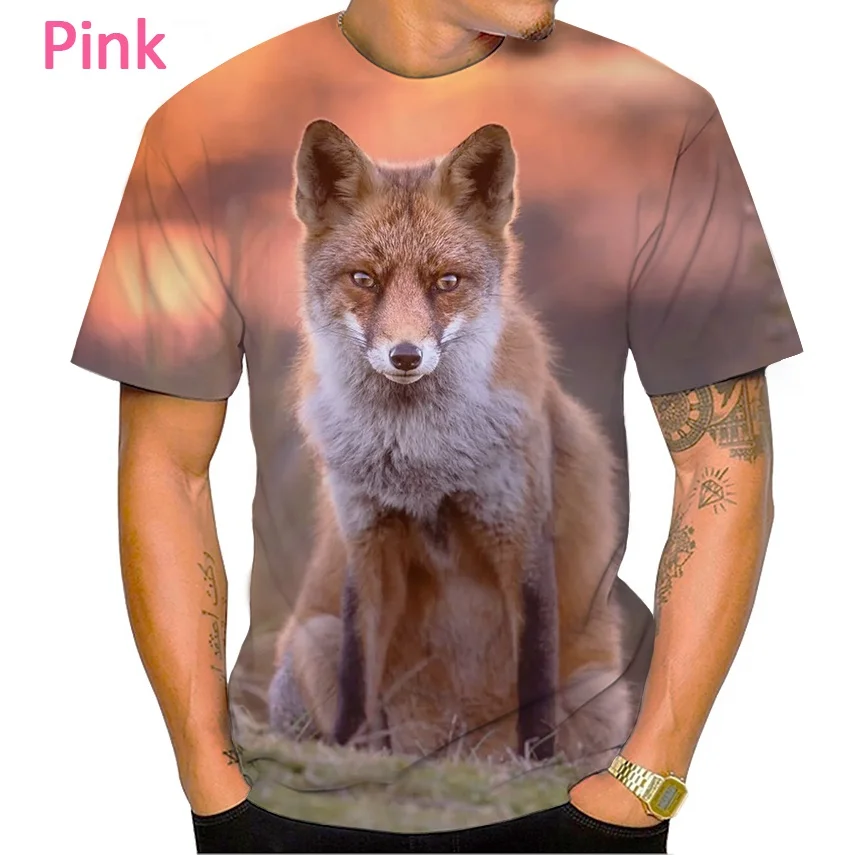 2022 Newest Animal Fox Wolf 3D T Shirt Unisex Fashion Casual Clothing Hip-hop Harajuku Printing Short-sleeved T-shirt Top