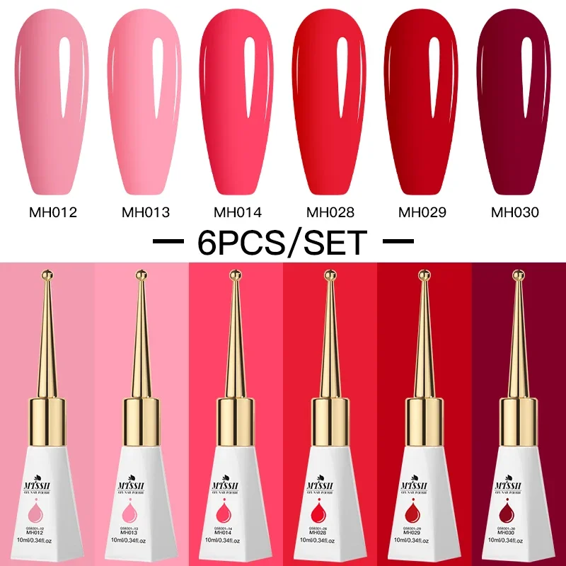 

MTSSII 6Pcs Gel Nail Polish Set HEMA Free 10ml Semi Permanent Soak Off UV Gel Varnish Nail Decoration Summer Nails Nail Supplies