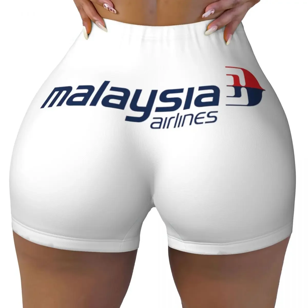 Custom Malaysia Airlines Women Gym Workout Running Shorts Athletic Volleyball Biker Yoga Shorts